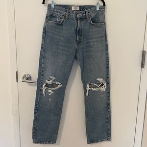 Agolde Ripped Blue Jeans